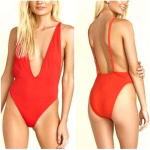 ❤️❤️LIKE NEW-DIPPIN DAISY LOW V FRONT CHEEKY ONE PIECE BATHING SUIT SZ M❤️❤️